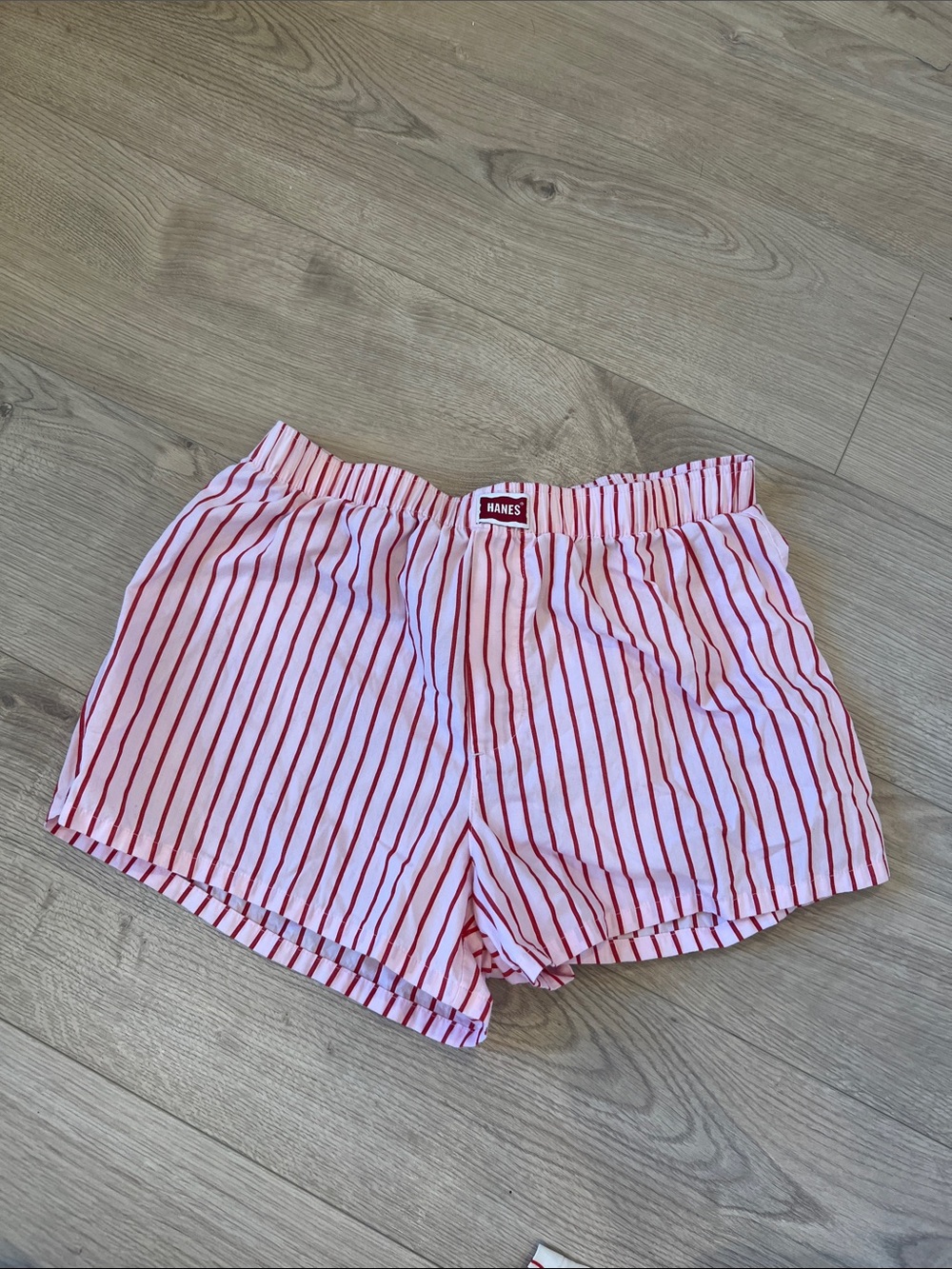 Hanes Women's Red & White Striped Lounge Shorts